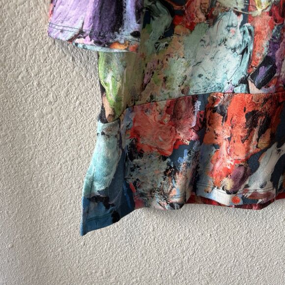 Soft Surroundings Women's Top Size Petite Small Impasto Tunic Top Abstract Artsy - Picture 9 of 16